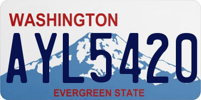 WA license plate AYL5420