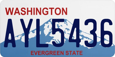 WA license plate AYL5436