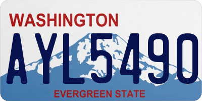 WA license plate AYL5490
