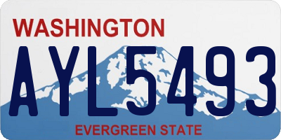 WA license plate AYL5493