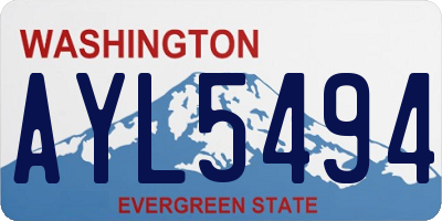 WA license plate AYL5494
