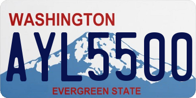 WA license plate AYL5500