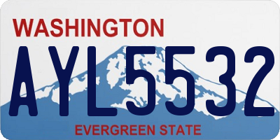 WA license plate AYL5532