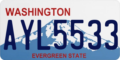 WA license plate AYL5533