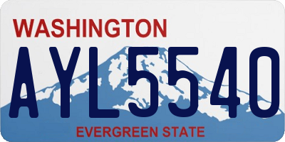 WA license plate AYL5540
