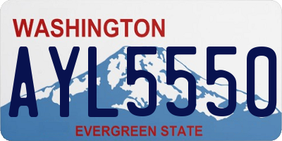 WA license plate AYL5550