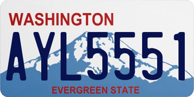 WA license plate AYL5551