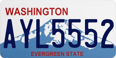 WA license plate AYL5552