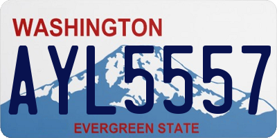 WA license plate AYL5557