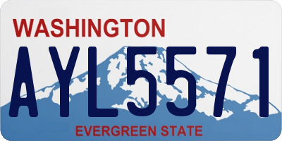 WA license plate AYL5571