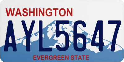 WA license plate AYL5647