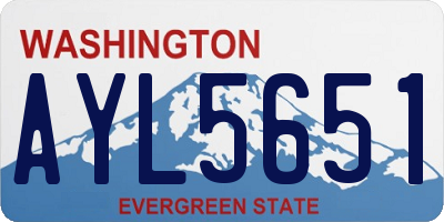 WA license plate AYL5651