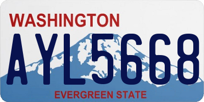 WA license plate AYL5668