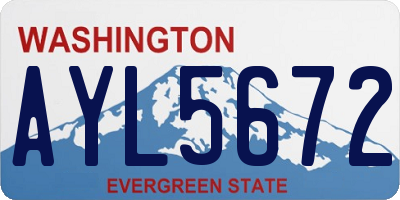 WA license plate AYL5672