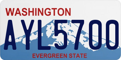 WA license plate AYL5700