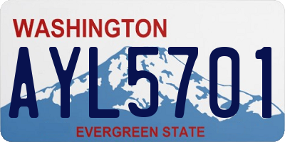 WA license plate AYL5701
