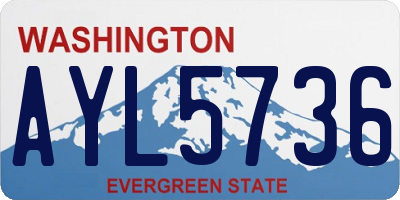 WA license plate AYL5736