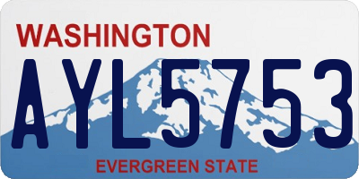 WA license plate AYL5753