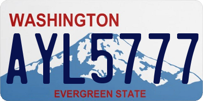 WA license plate AYL5777