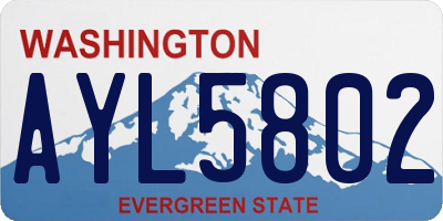 WA license plate AYL5802