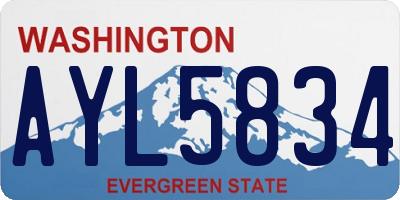 WA license plate AYL5834