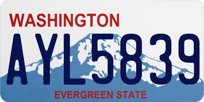 WA license plate AYL5839