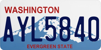WA license plate AYL5840