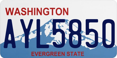 WA license plate AYL5850