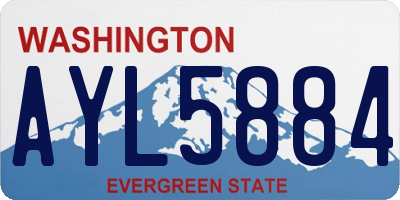 WA license plate AYL5884