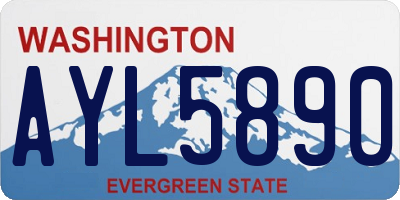 WA license plate AYL5890