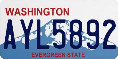 WA license plate AYL5892