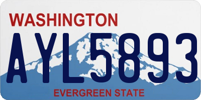 WA license plate AYL5893