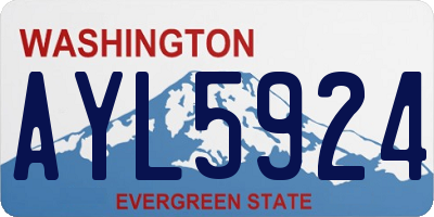 WA license plate AYL5924