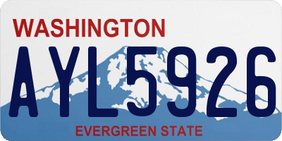 WA license plate AYL5926