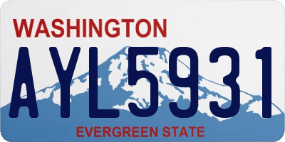 WA license plate AYL5931