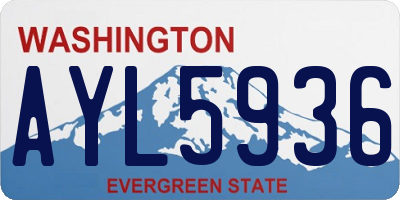 WA license plate AYL5936