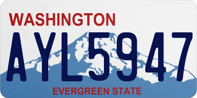 WA license plate AYL5947