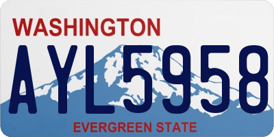 WA license plate AYL5958