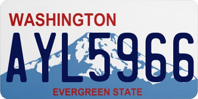 WA license plate AYL5966
