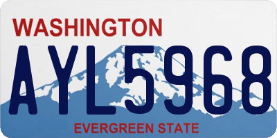 WA license plate AYL5968