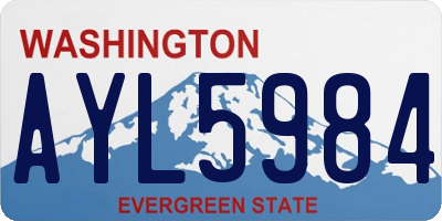 WA license plate AYL5984