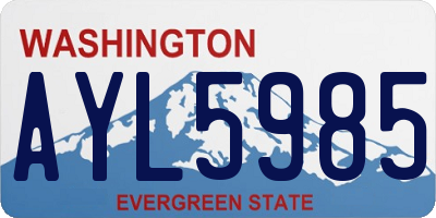 WA license plate AYL5985