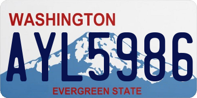 WA license plate AYL5986