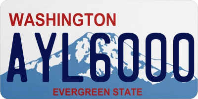 WA license plate AYL6000