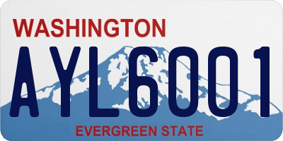 WA license plate AYL6001