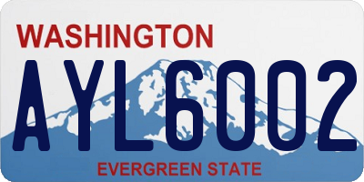 WA license plate AYL6002