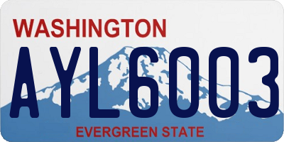 WA license plate AYL6003
