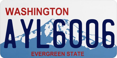 WA license plate AYL6006