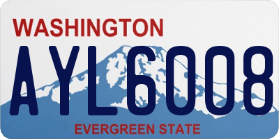 WA license plate AYL6008