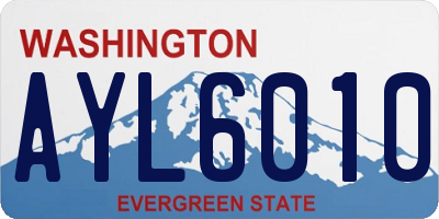 WA license plate AYL6010